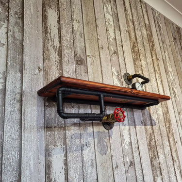 The Mick Industrial Steampunk Single Shelf Unit – Wall Mounted Storage The Little Vintage Lamp Co