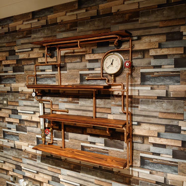 The Sweeny Steampunk Shelving Unit – Industrial Wall Storage Feature Shelving The Little Vintage Lamp Co