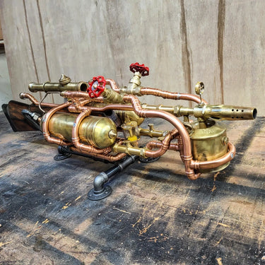 Brass Steampunk Flamethrower Prop with Optional Lamp Conversion