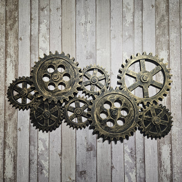 Industrial Wooden Gear Wall Art | Handmade Steampunk Cog Decor