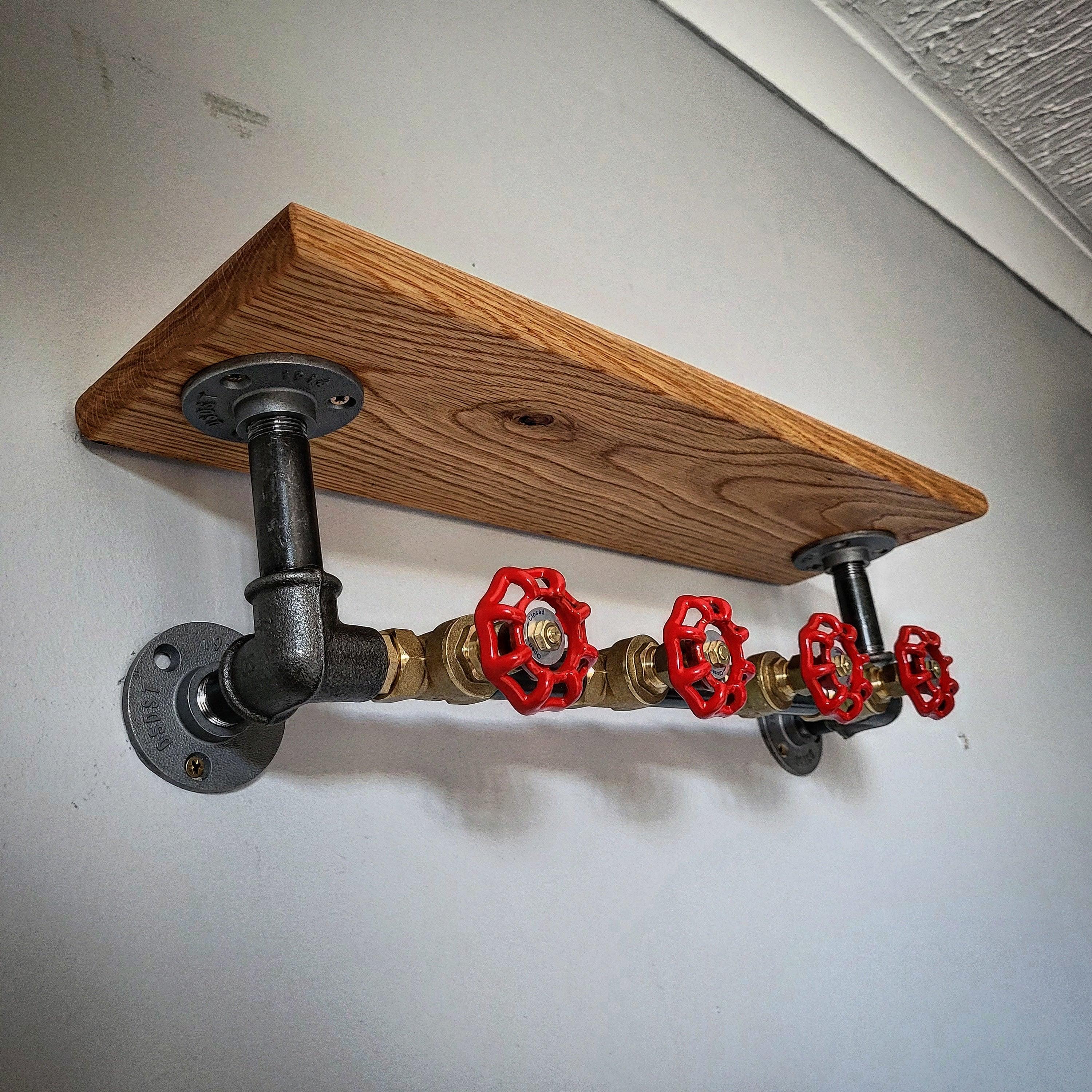 Steam Punk Rear Back Rack The Bark Steampunk Shelving Unit with Red Valve Coat Rack – Industrial ...