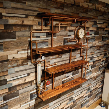 The Sweeny Steampunk Shelving Unit – Industrial Wall Storage Feature Shelving The Little Vintage Lamp Co