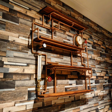 The Sweeny Steampunk Shelving Unit – Industrial Wall Storage Feature Shelving The Little Vintage Lamp Co
