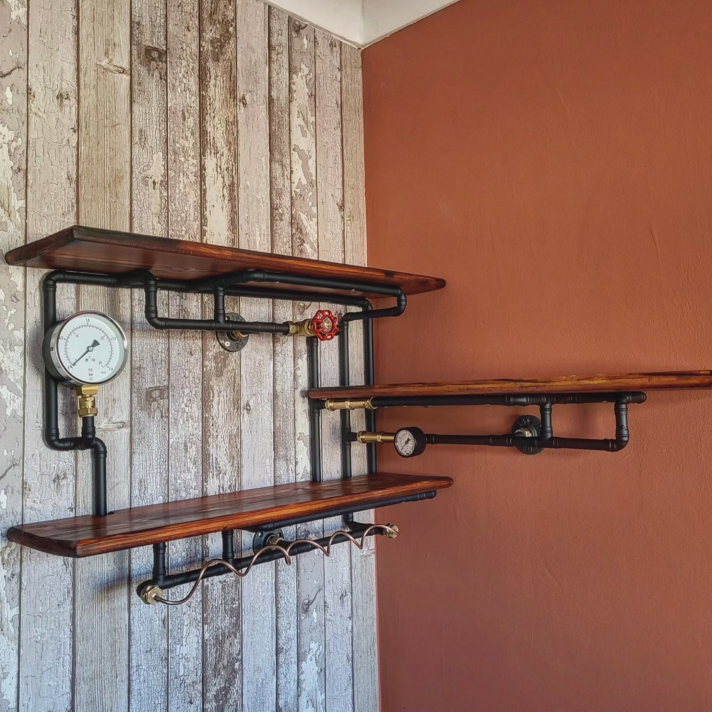 Steampunk on sale shelving unit